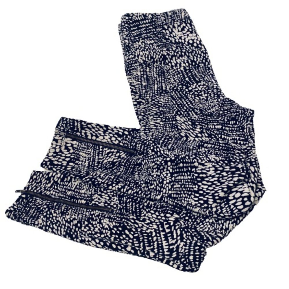 LYSSE WOMEN'S BLACK&WHITE JAVA PRINT ANKLE ZIP REAR SEAM PULL ON LEGGINGS M